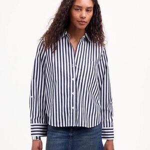 Madewell Striped Navy and White Women's Top